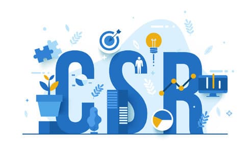 CSR graphic with icons